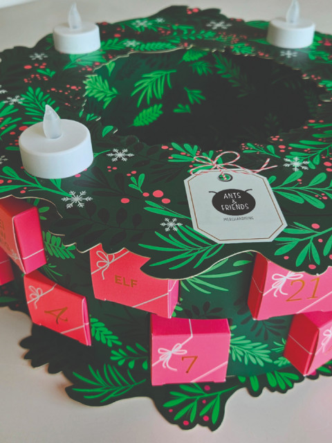 Adventskalender-Kranz