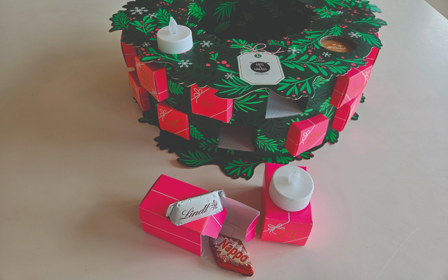 Adventskalender-Kranz